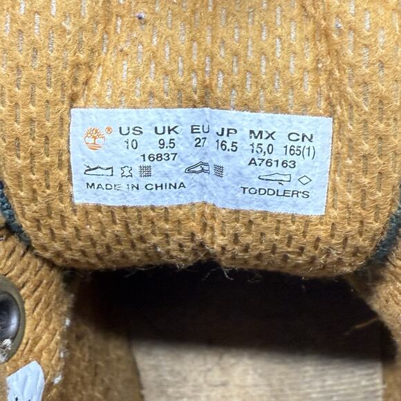 Timberland Baby Toddlers Size 10 Field Boots Brown Green 16837 Beef & Broc - Picture 5 of 7